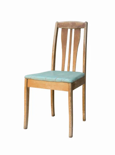 Vintage Dřevěné Kuchyňské Židle Izolovat Bílém Pozadí — Stock fotografie