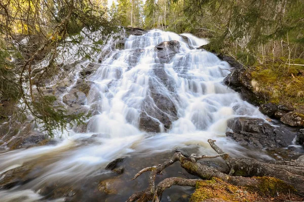 Inondazioni Primaverili Cascate Sul Fiume Sagelva Situato Trondelag Norvegia — Foto Stock