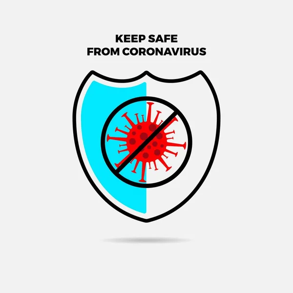 Berhenti Virus Tetap Aman Berhenti Virus Corona Covid Tinggal Rumah - Stok Vektor