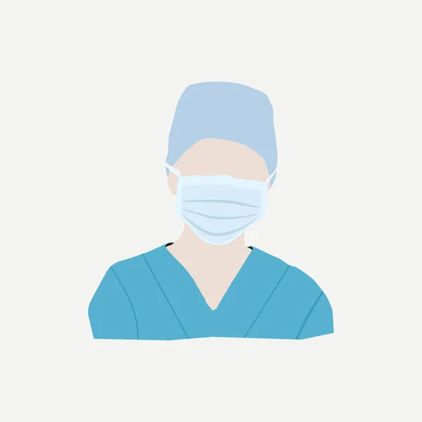 Μάσκα Διαθέσιμου Ιατρικού Προσωπικού Νοσοκομειακή Περίθαλψη Για Σωματική Αποστασιοποίηση Του — Διανυσματικό Αρχείο