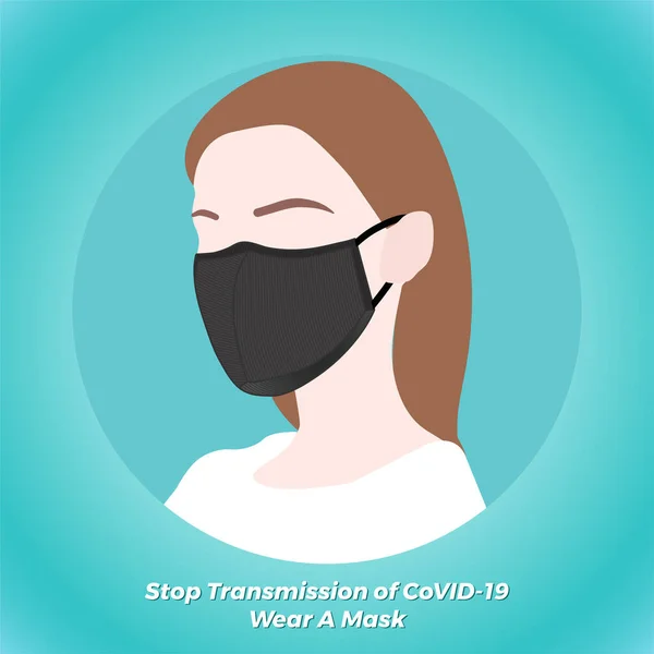 Máscaras Tela Para Prevenir Transmisión Del Virus Pandemia Mundial Que — Archivo Imágenes Vectoriales