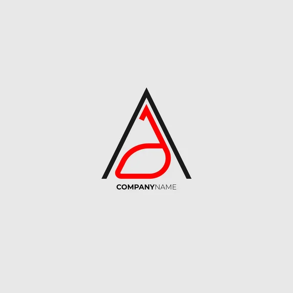 Surat Sebuah Monogram Logo Dengan Gaya Segitiga Logo Sederhana Untuk - Stok Vektor