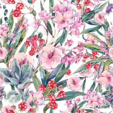Exotic vintage floral seamless pattern clipart