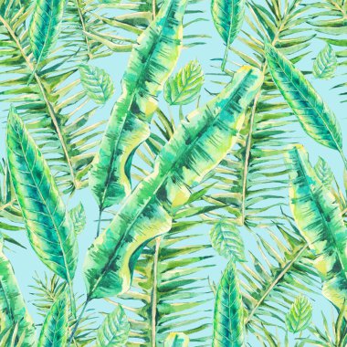 Sulu Boya Dikişsiz egzotik arka plan