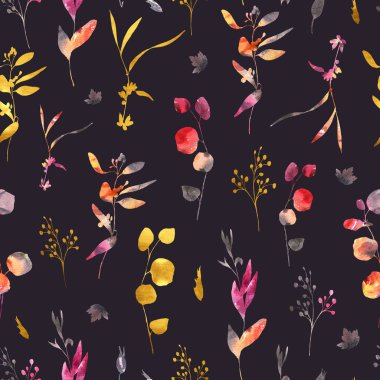 Suluboya düğün, yaban çiçekleriyle kusursuz desen. Kırmızı, bağır