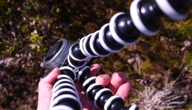 Kamera için esnek tripod. Ayrıntılar ve yakın plan