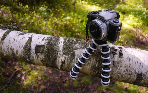 Tripé Flexível Para Câmara Detalhes Close — Fotografia de Stock