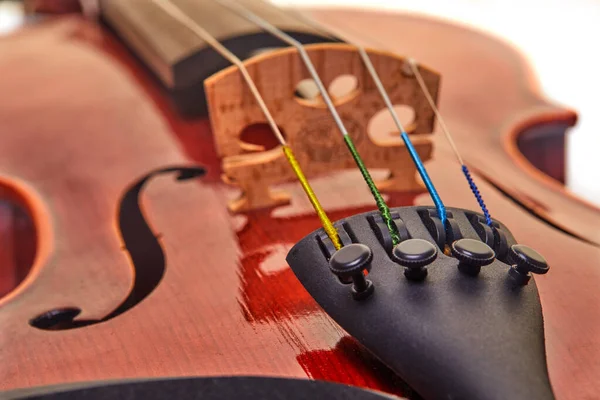 Nahaufnahme einer Geige, sehr weich. Detail der Geige — Stockfoto