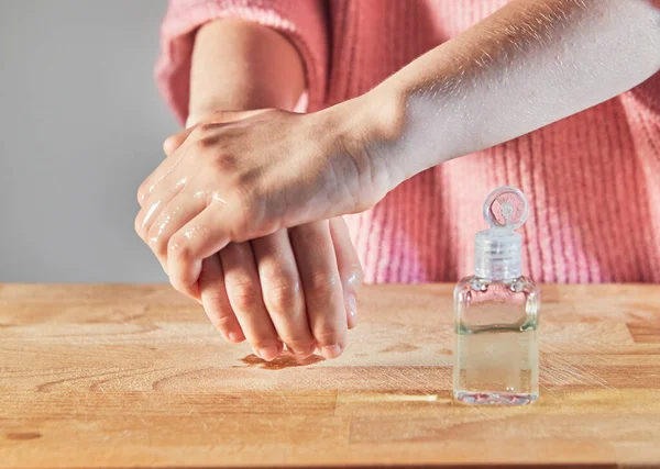 Hand Cleansing Hand Sanitizer Gel Alcohol Percent Small Bottle Rubbing — Stock Photo, Image