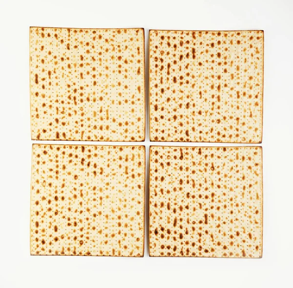 Koncepcja Świętowania Pesah Żydowskie Święto Paschy Four Square Folded Matzo — Zdjęcie stockowe