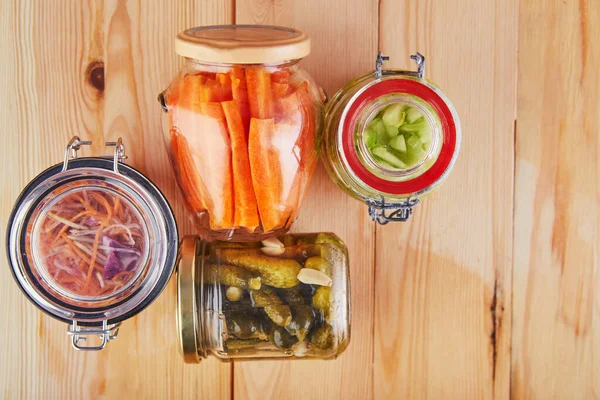 Fermented preserved vegetarian food concept. — Stock Photo, Image