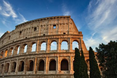 Roma 'da kolezyum, kartpostal, geçmiş.