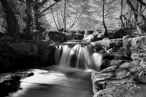 Hermosas Cascadas Cascada Textura Blanco Negro — Foto de Stock