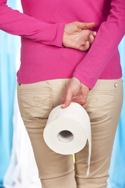 Frau mit Hämorrhoiden — Stockfoto