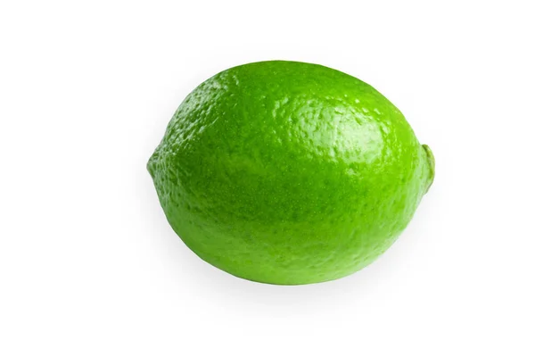 Izolált Mész Citrusfélék Fehér Háttérrel Zöld Citrom — Stock Fotó