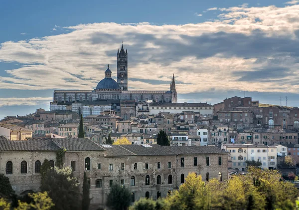Widok z Santa Maria catedral, Siena, Toskania, Włochy — Zdjęcie stockowe