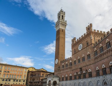 City Hall çan kulesi, Siena İtalya, panorama