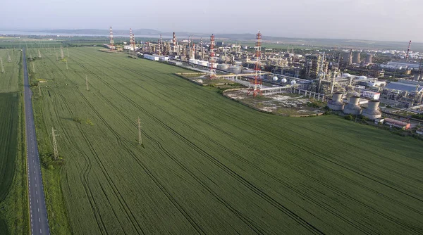 Olie fabriek luchtfoto — Stockfoto