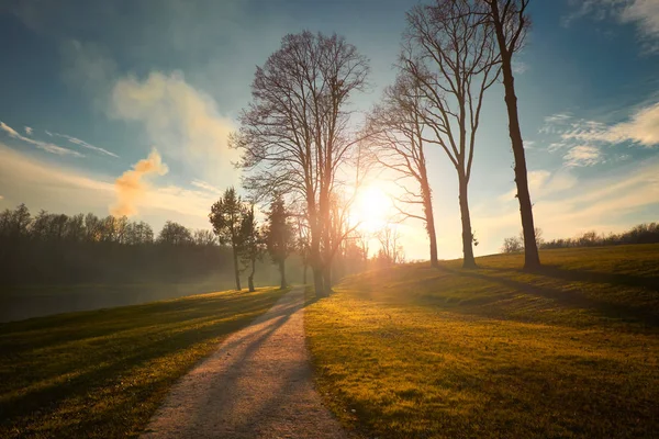 Jesienny park ścieżki — Zdjęcie stockowe