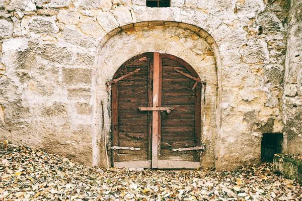 Alte Kellertür in einer Hausfassade — Stockfoto