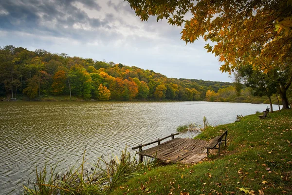 Herfst lake foto — Stockfoto