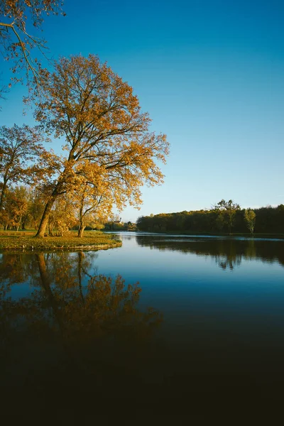 Herfst meer in park — Stockfoto