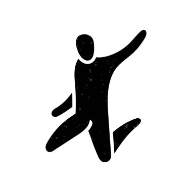 Beyaz arka planda hızla izole edilmiş insanlar. Erkek kadın çocuk silueti. Trambolin parkı, parkur konsepti. Eps 10