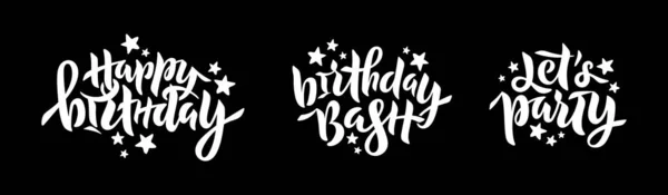 Ensemble de phrases : Joyeux anniversaire, Anniversaire, Fête. Lettres pour fête d'anniversaire, anniversaire. Stock vectoriel EPS 10 — Image vectorielle