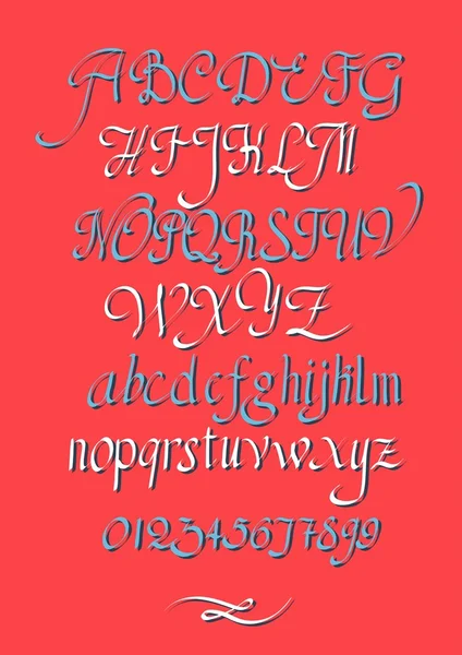 Kalligrafiska script teckensnitt — Stock vektor