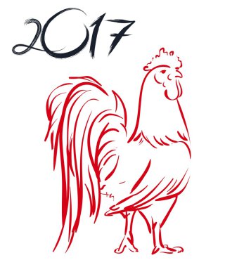 El çizim stili doodle horoz