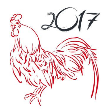 El-çizim stili doodle horoz