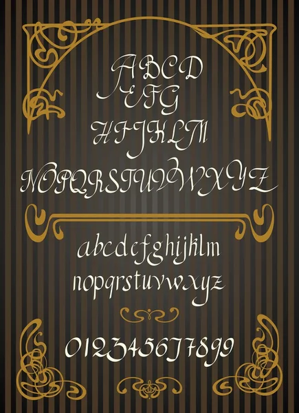 Шрифт каллиграфического письма — стоковый вектор