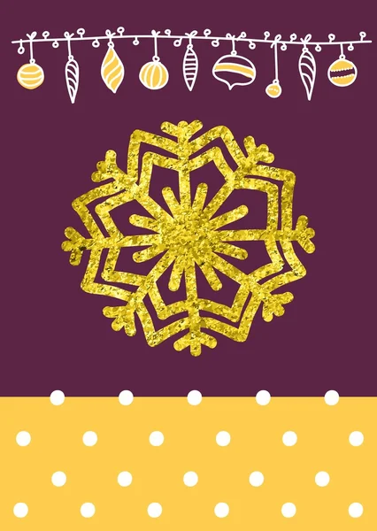 Natale Calligraphic Design e fiocco di neve — Vettoriale Stock