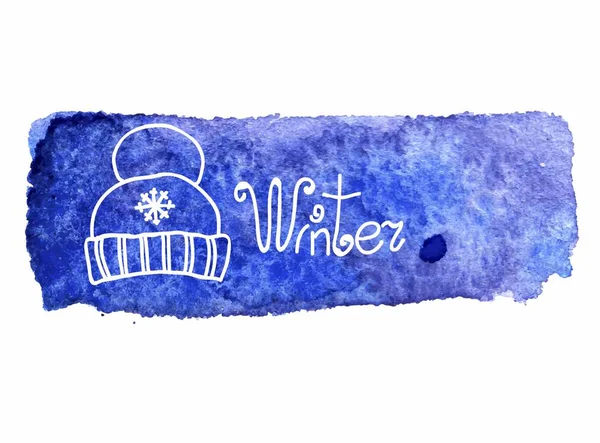 Flocos de neve de aquarela vetorial — Vetor de Stock