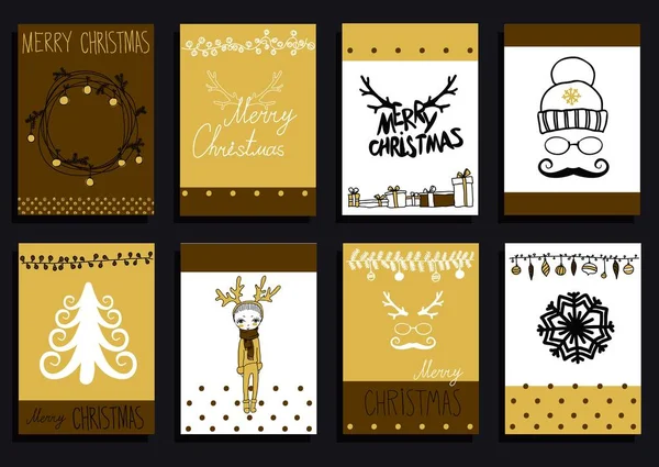 Ensemble vectoriel Éléments calligraphiques de Noël — Image vectorielle