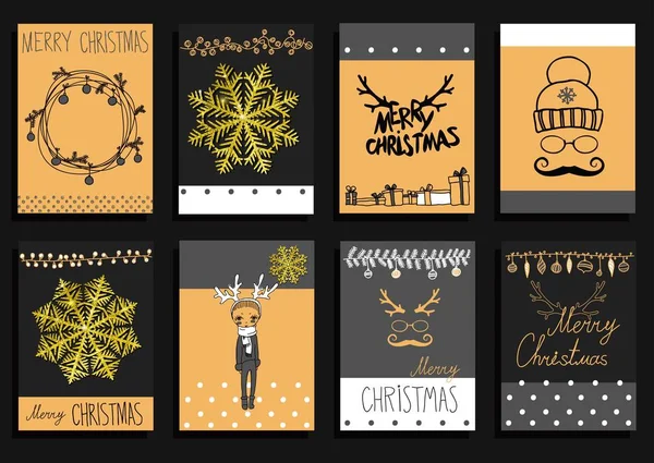 Vector Set kerst kalligrafische ontwerpelementen — Stockvector