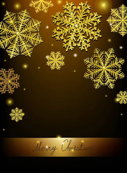 Vector Christmas Calligraphic Design fiocco di neve, con una texture in oro — Vettoriale Stock