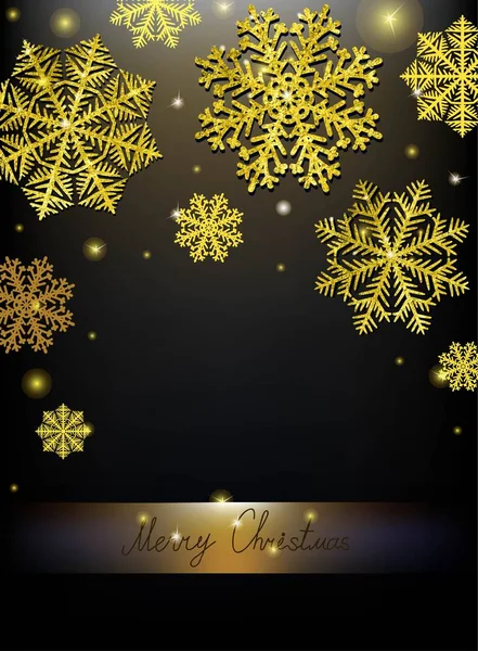 Vector Christmas Calligraphic Design fiocco di neve, con una texture in oro — Vettoriale Stock