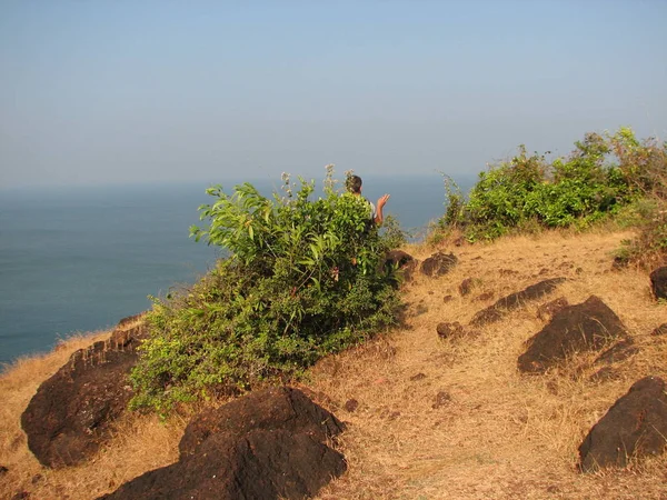 View of sea from the height of the mountain — Stock Photo, Image