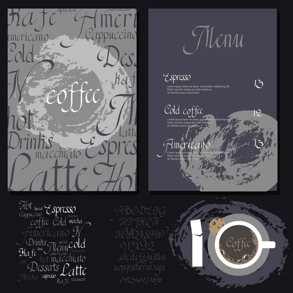 Set de menu Kafe — Image vectorielle