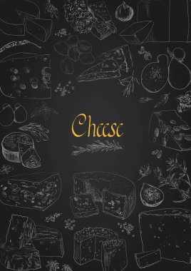 Vektör ayarla peynir menü resimli.