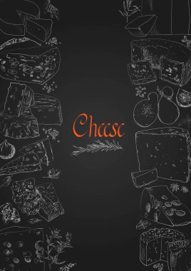 Vektör ayarla peynir menü resimli.