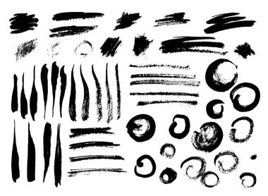 Grunge fırça konturu seti