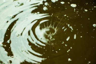 damla su yüzeyine vurdu