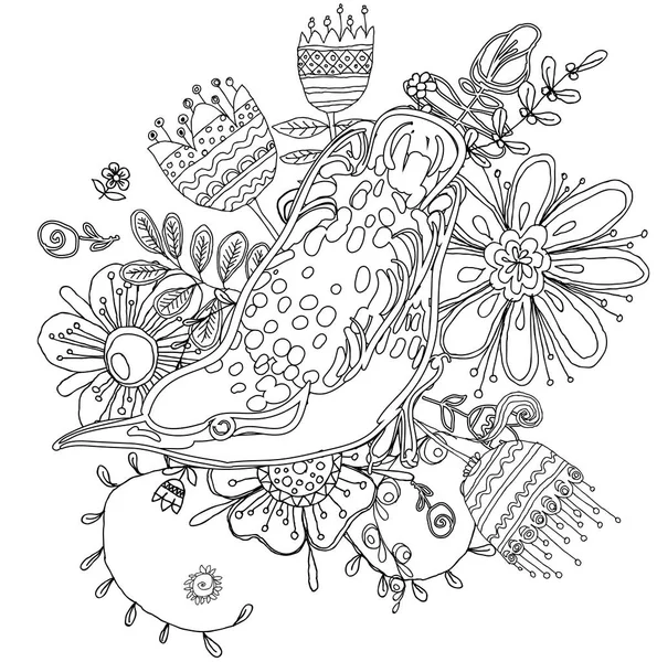 Dibujo vectorial del libro para colorear de aves — Archivo Imágenes Vectoriales