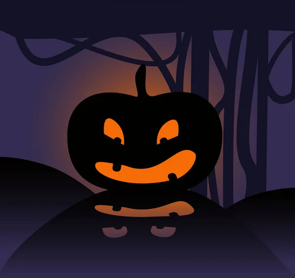 Glad halloween kort med pumpa. — Stock vektor