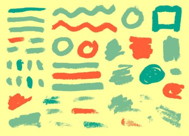 Grunge fırça konturu seti