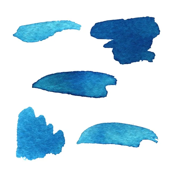 Conjunto azul Grunge Brush Stroke — Vetor de Stock