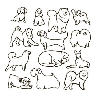 Vektör farklı doğurmak sevimli çizgi dos ile ayarla