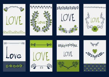 tebrik kartı aşk için şablon tasarım ayarla.